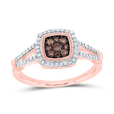 3/8CTW-DIA P1 GIFT COGNAC NATURAL CUSHION RING